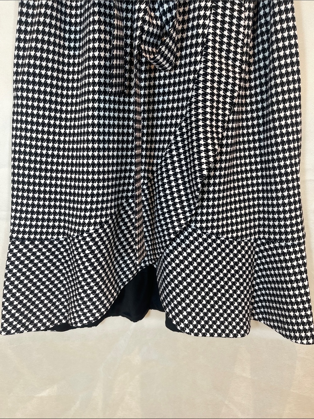 SHELBY & PALMER = Black Top with Black-and-White Houndstooth Midi Dress , Size12 - Picture 12 of 16